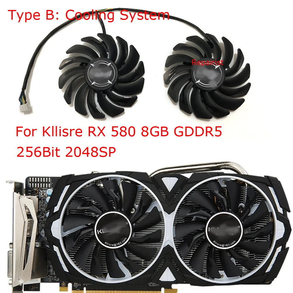 Rx 580 8Gb 2048Sp Gpu - 2 adet/takım, T129215SU,VGA GPU soğutucu, Video